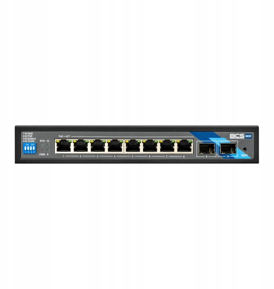 Šakotuvas SWITCH POE BCS-B-SP08G-2SFP 8 PRIEVADŲ SFP BCS BASIC