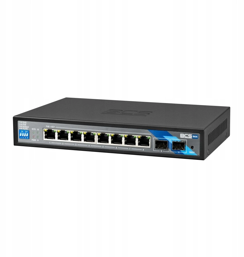 Šakotuvas SWITCH POE BCS-B-SP08G-2SFP 8 PRIEVADŲ SFP BCS BASIC