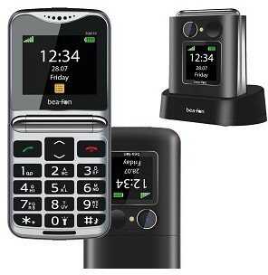 Mobilusis telefonas Bea-fon Beafon Fold 10 Sidabrinis Line, Grotastenklapphandy, juodas-sidabrinis