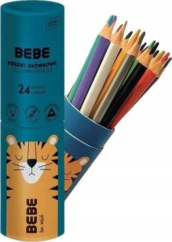 bebe Interdruk Trikampės pieštukų kreidelės 24 spalvų BB Friends Interprint