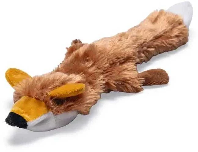 Beeztees Dog Toy Flatino pliušinis lapė squeaky 30cm
