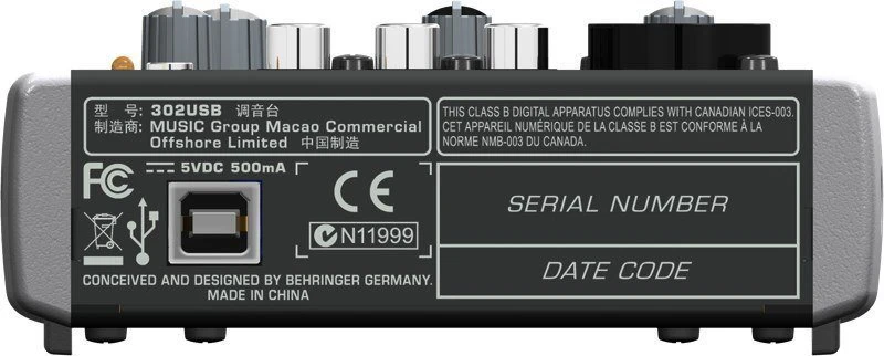 Garso Maišytuvas - Behringer X302usb 5 Kanalai
