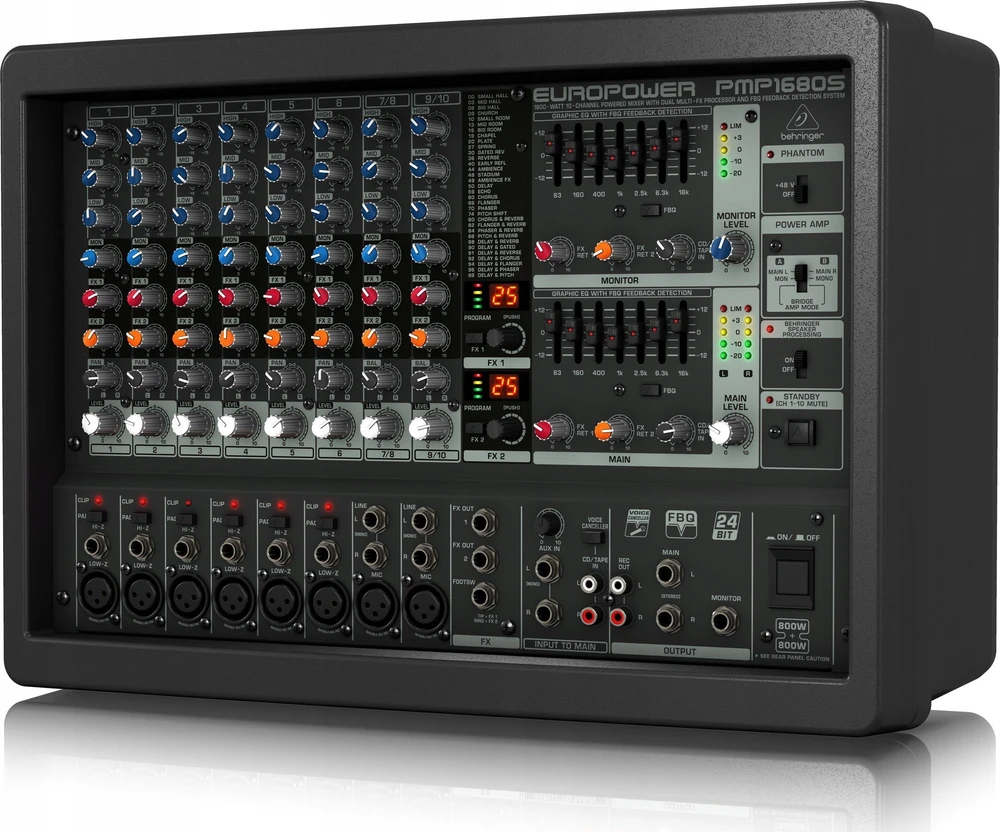 Behringer PMP1680S garsų maišiklis 10 kanalai 10 – 200000 Hz Juoda