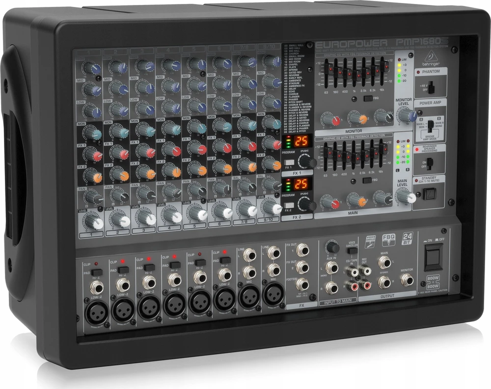 Behringer PMP1680S garsų maišiklis 10 kanalai 10 – 200000 Hz Juoda