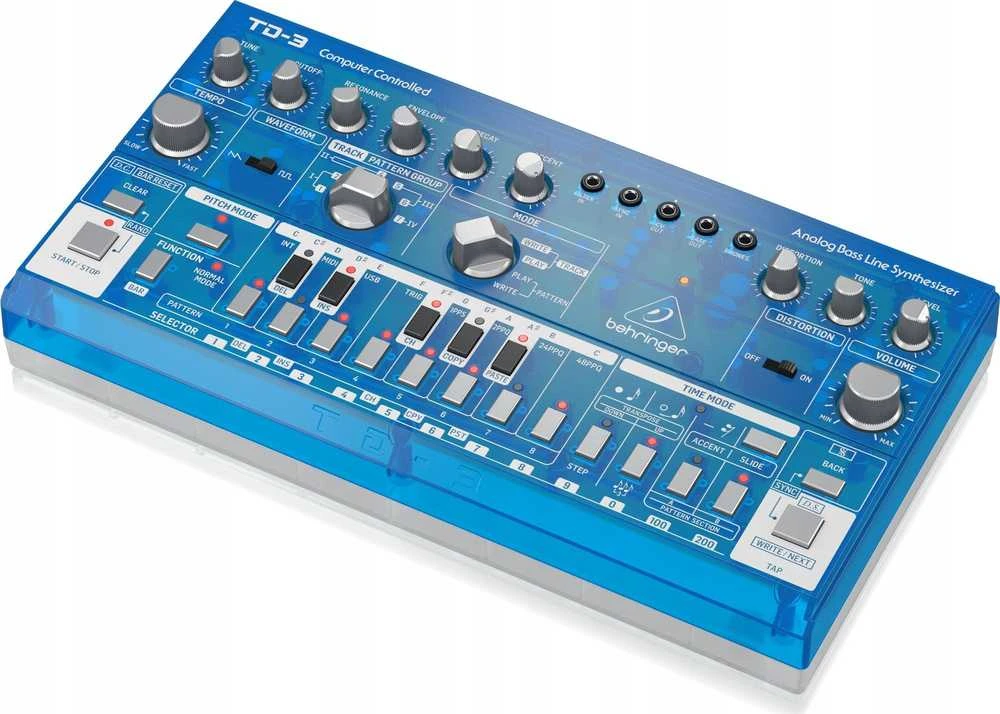 Behringer TD-3-BB bosinės linijos sintezatorius mėlyna permatoma