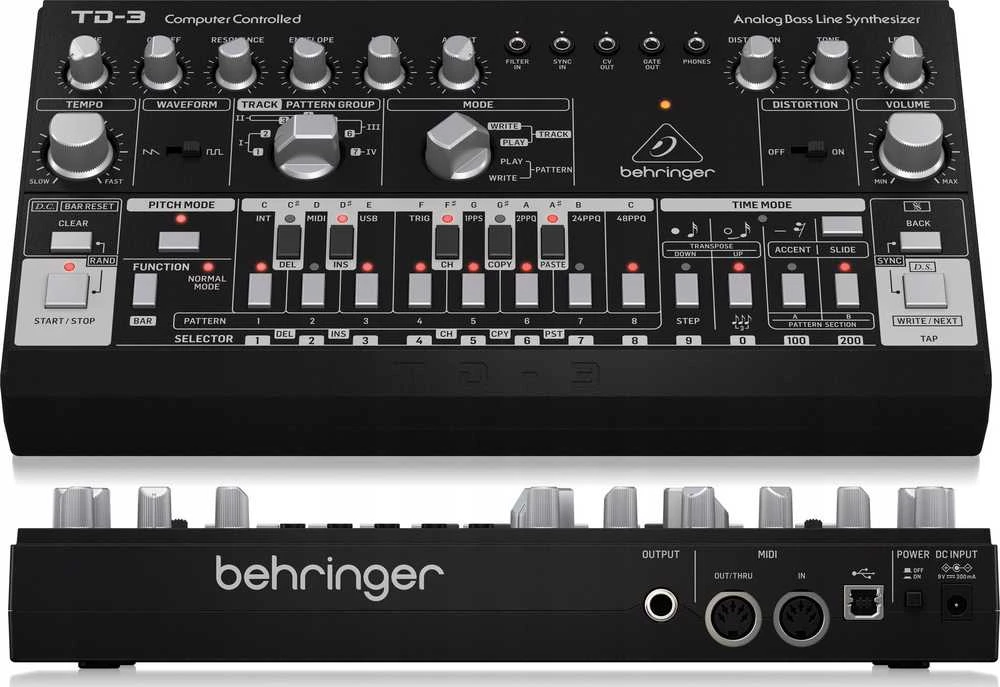 Behringer TD-3-SB Analog synthesizer Juodas