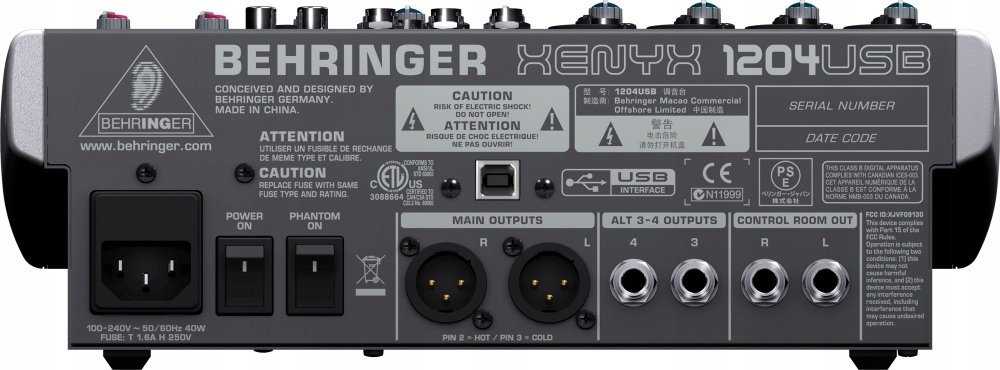 Behringer X1204USB - Garso maišytuvas