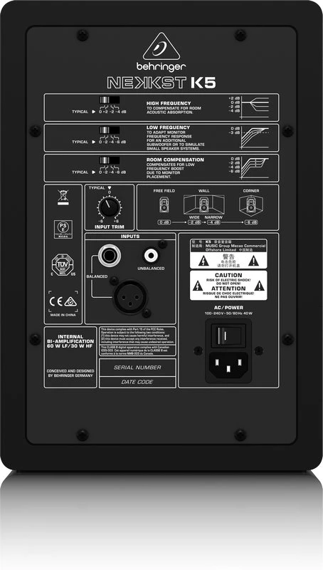 Kompiuterio kolonėlės Behringer NEKKST K5 garso kolonėlė Juoda Vielinis 150 W