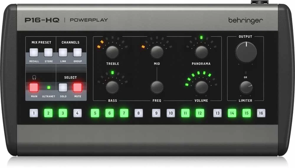 Carruzzo Behringer P16-HQ 16-chn digital personal mixer