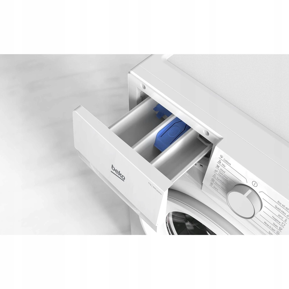 Beko B1WFK2604WEE Skalbimo mašina, Freestanding, Front loading, Skalbimo talpa 6kg, Baltas | BEKO