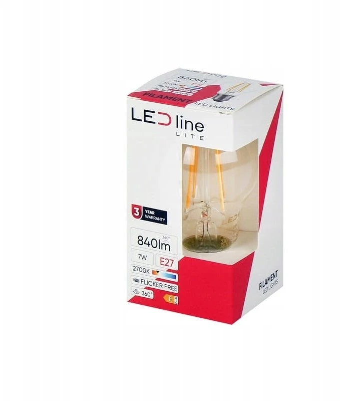 Beko LED lemputė E27 A60 230V 7W 840lm, šiltai balta 2700K, LED line LITE