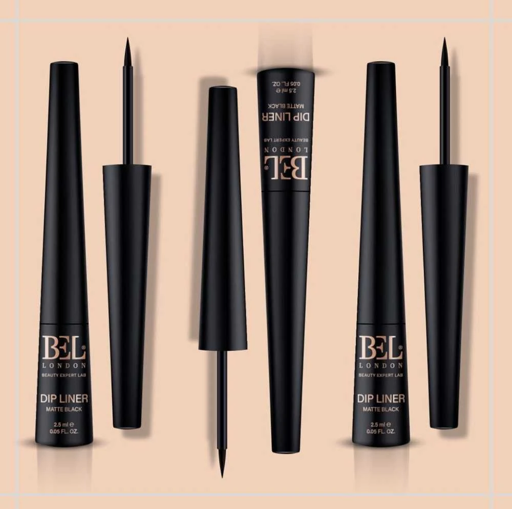Bel London Dip Liner Aqua Atsparus vandeniui Colour Contouring Liquid Akių apvadas Matte Juodas 2.5 ml
