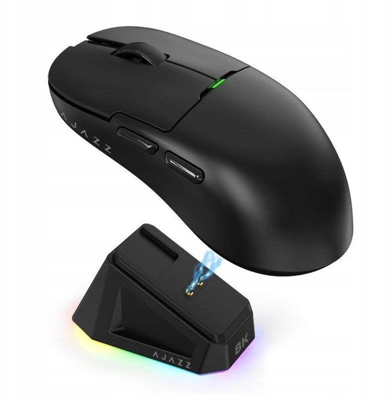 „Ajazz AJ159 PRO 3395-8K“ belaidė pelė su juodos spalvos prijungimo stotele