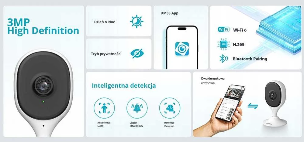 Belaidė „WiFi“ IP kamera „Dahua Hero C3A“ Dahua Technology