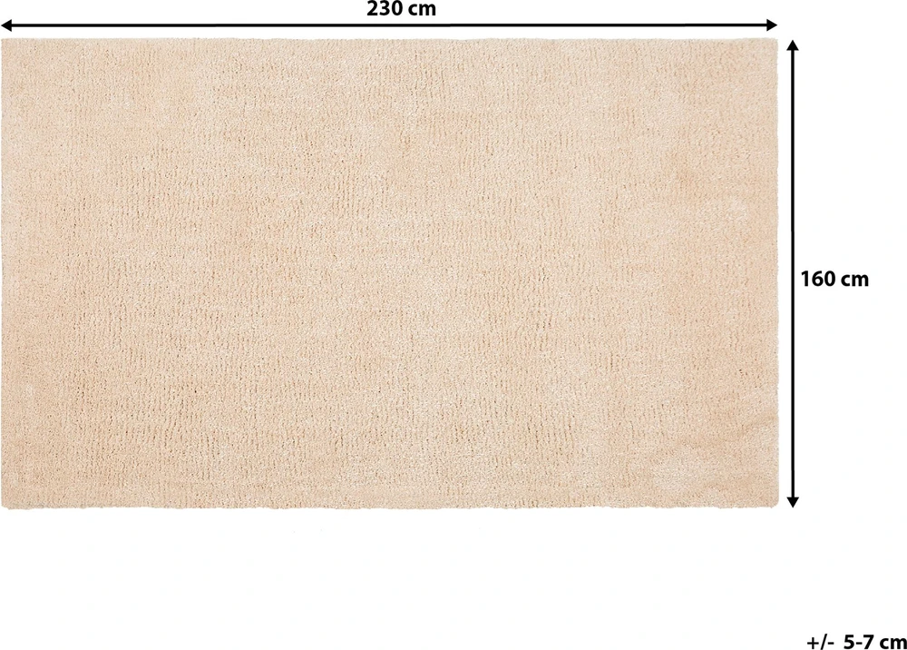 Beliani Shaggy kilimas DEMRE smėlio spalvos 160 x 230 cm