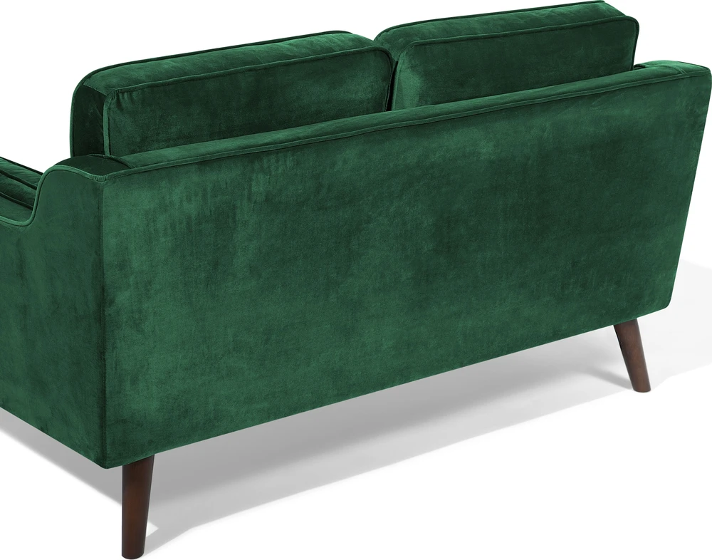 Beliani Dvivietė sofa LOKKA, veliūras, smaragdo spalva