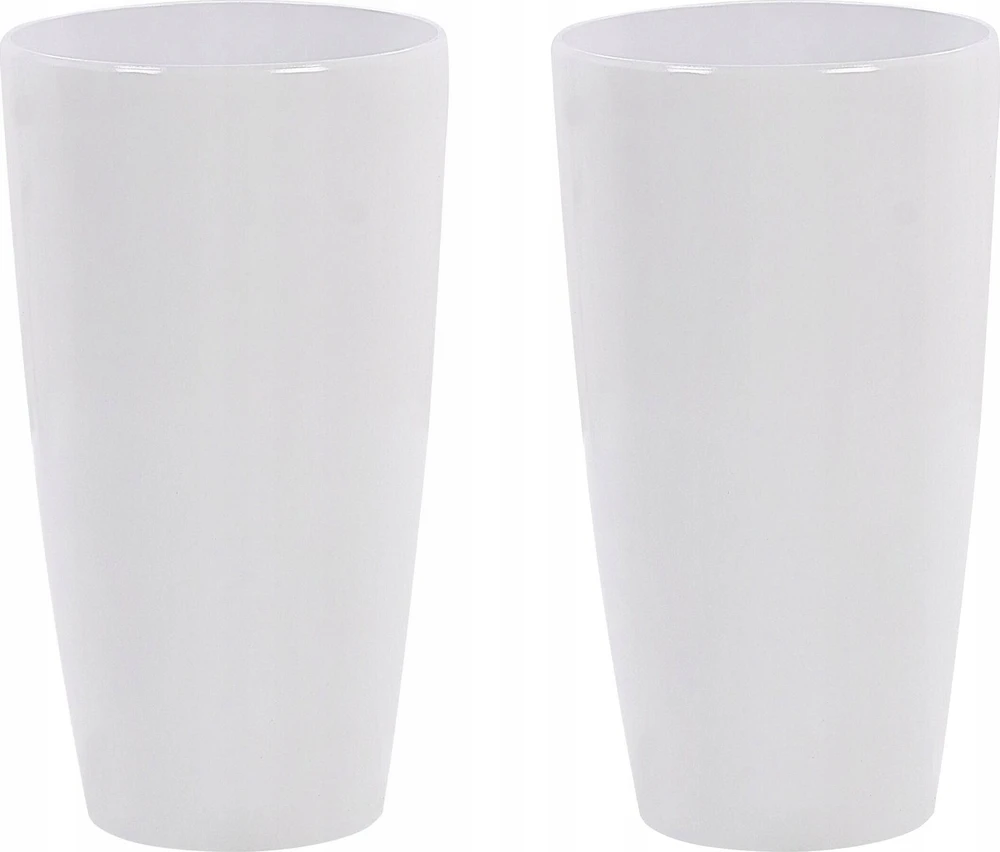 Beliani 2 vazonų rinkinys TSERIA 32 cm Baltas