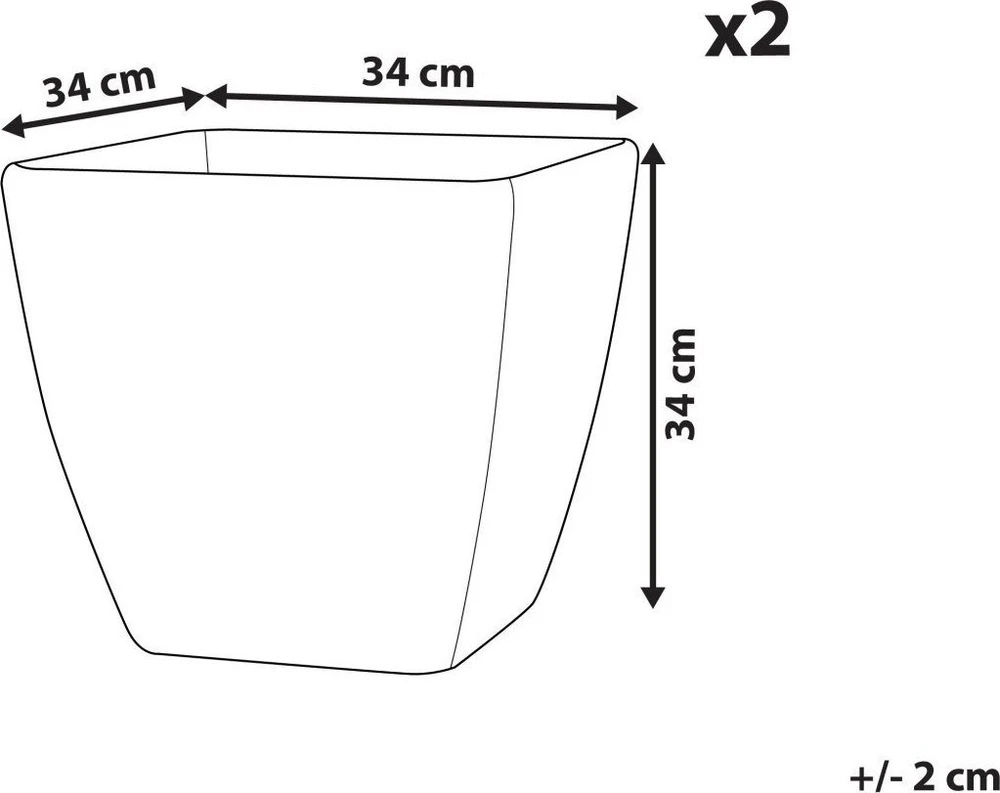 Beliani 2 vazonų rinkinys ZELI 34 cm tamsiai pilkas