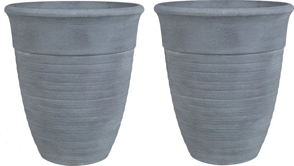 Beliani 2 vazonų rinkinys KATALIMA 43 cm Pilkas