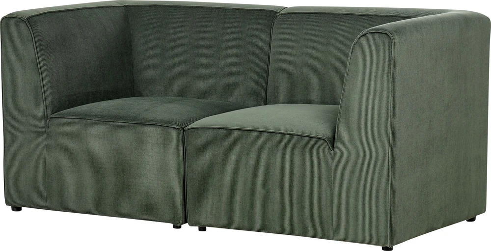 Beliani 2 vietų modulinė sofa LEMVIG, žalia, velvetas