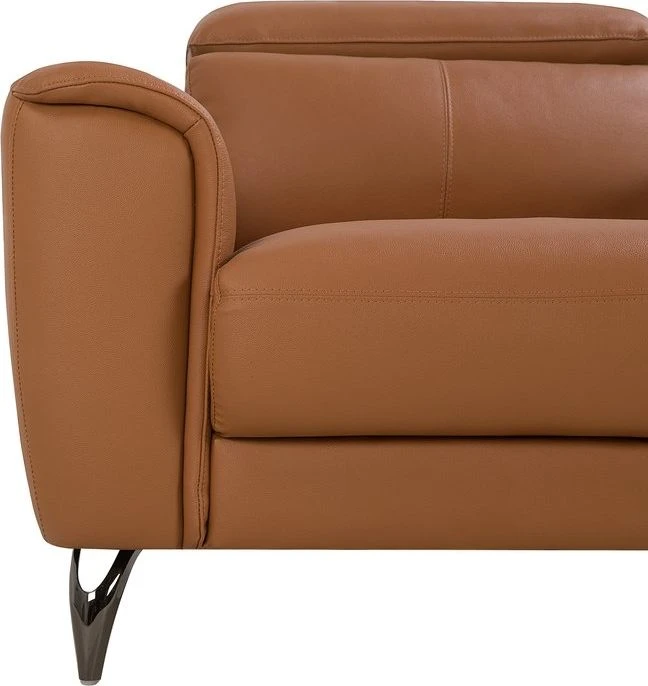 Beliani Trivietė sofa NARWIK Natūrali oda, auksinės rudos spalvos