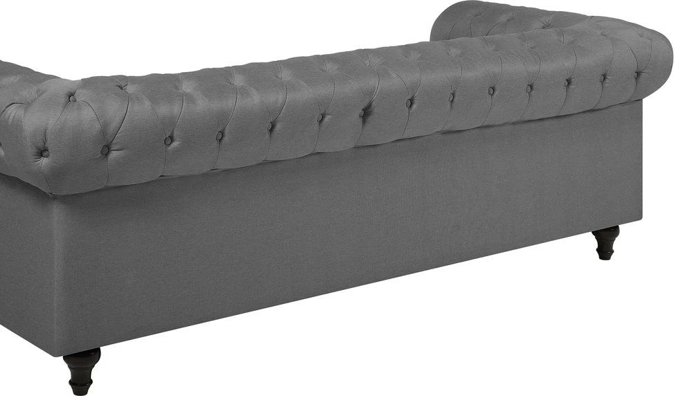 Beliani 3 vietų sofa CHESTERFIELD šviesiai pilka
