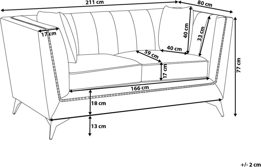 Beliani 3 vietų sofa GAULA, veliūrinė, žydra