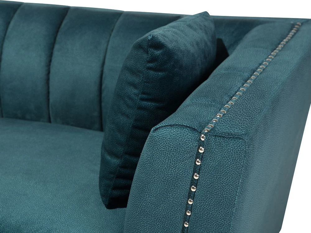 Beliani 3 vietų sofa GAULA, veliūrinė, žydra