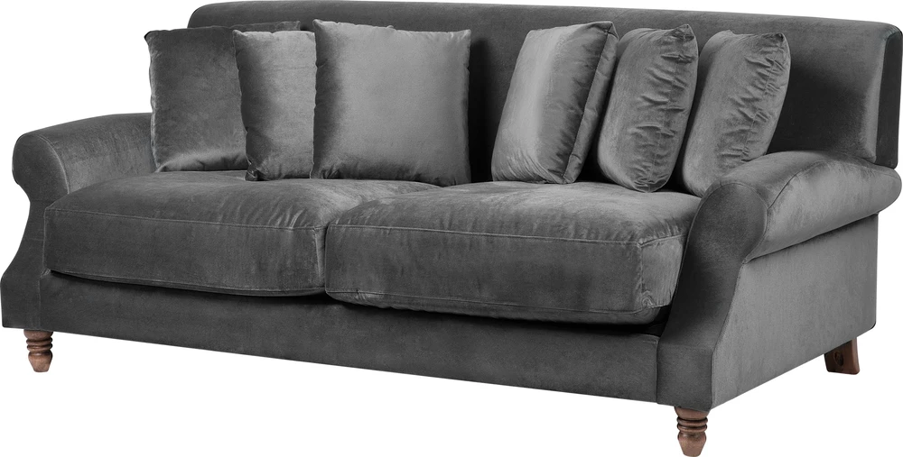 Beliani Dvivietė sofa EIKE aksominė pilka