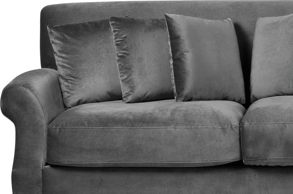 Beliani Dvivietė sofa EIKE aksominė pilka