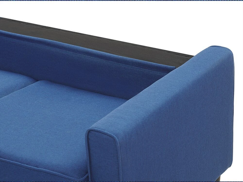Beliani 3 vietų sofa AVESTA, tamsiai mėlyna su atrama kojoms