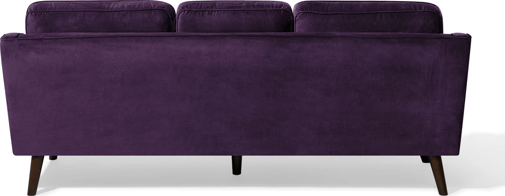 Beliani Trivietė sofa LOKKA veliūrinė purpurinė