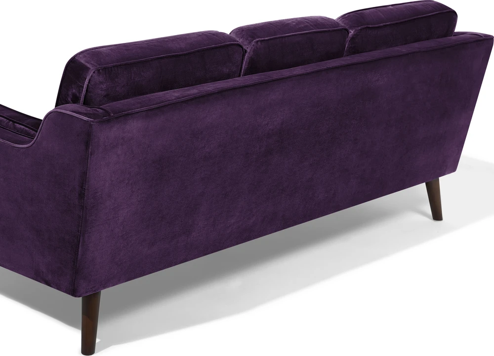 Beliani Trivietė sofa LOKKA veliūrinė purpurinė