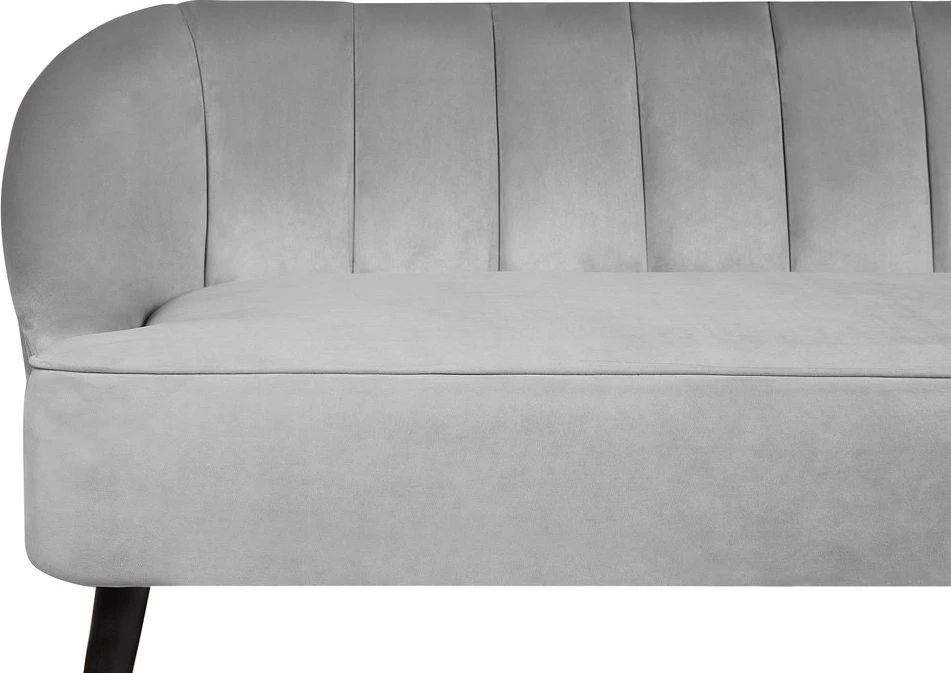 Beliani Trivietė sofa ALSVAG veliūrinė šviesiai pilka
