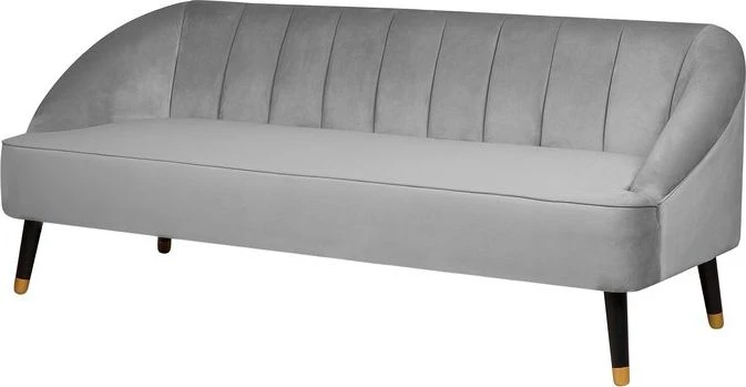 Beliani Trivietė sofa ALSVAG veliūrinė šviesiai pilka