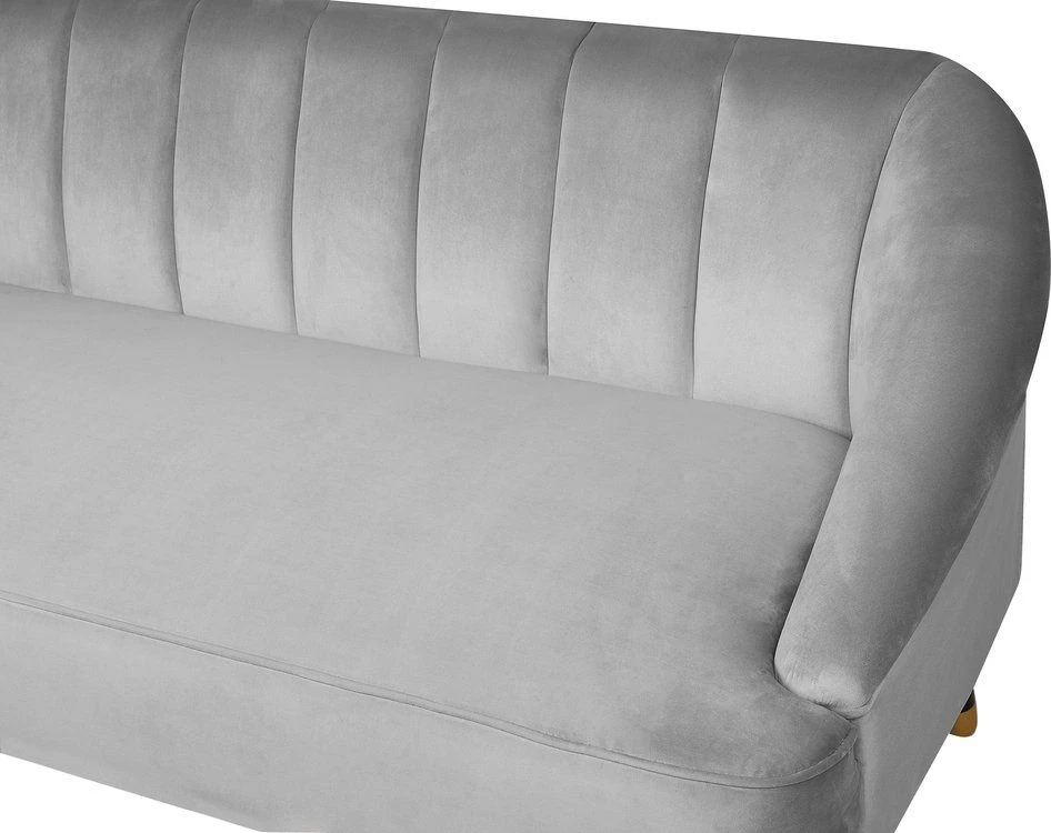 Beliani Trivietė sofa ALSVAG veliūrinė šviesiai pilka