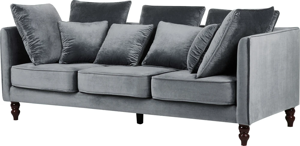 Beliani 3 vietų sofa FENSTAD, veliūrinė, pilka