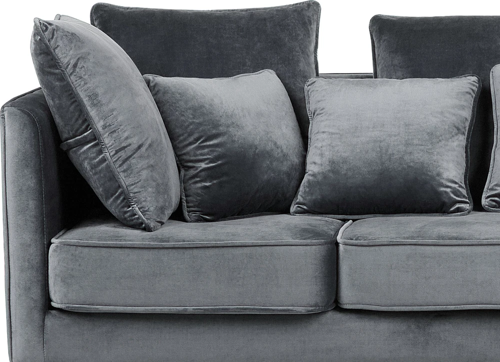 Beliani 3 vietų sofa FENSTAD, veliūrinė, pilka