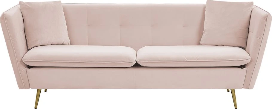 Beliani Trivietė sofa FREDERICA veliūrinė rožinė