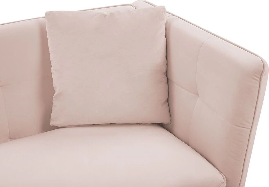 Beliani Trivietė sofa FREDERICA veliūrinė rožinė