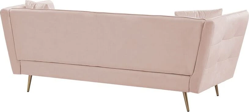 Beliani Trivietė sofa FREDERICA veliūrinė rožinė