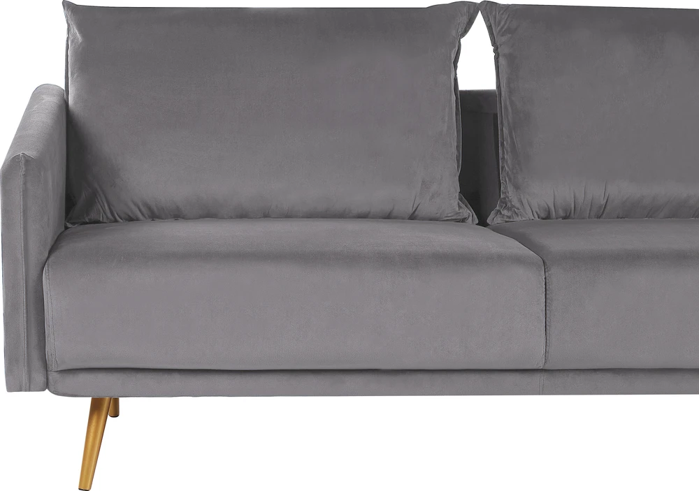 Beliani Trijų vietų sofa MAURA, pilkas veliūras