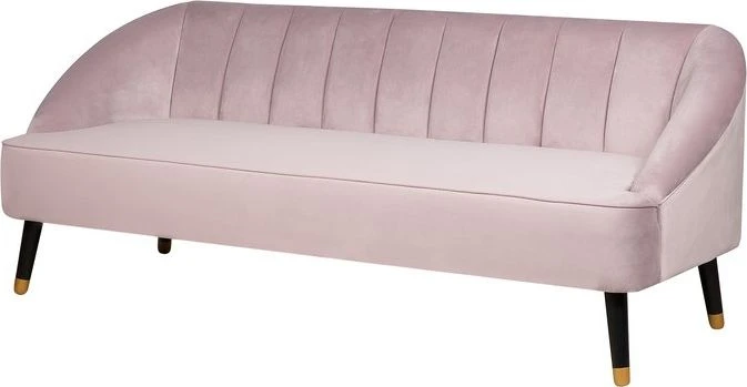 Beliani Trivietė sofa ALSVAG veliūrinė, rožinė