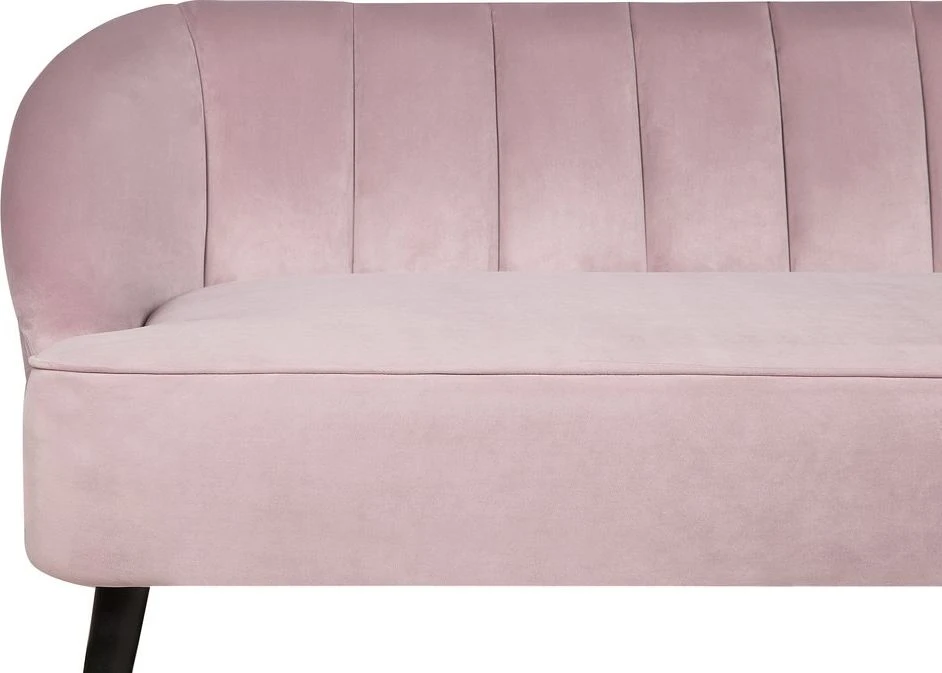 Beliani Trivietė sofa ALSVAG veliūrinė, rožinė