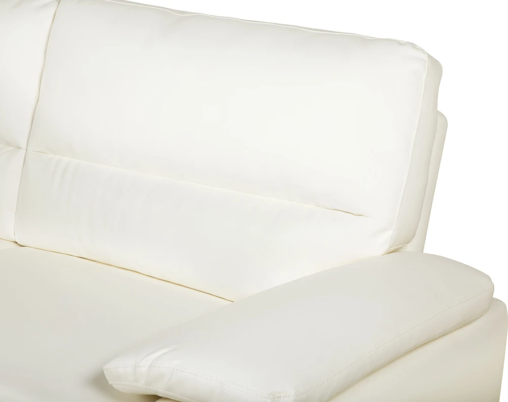 Beliani 3 vietų sofa VOGAR iš dirbtinės odos, kreminės spalvos