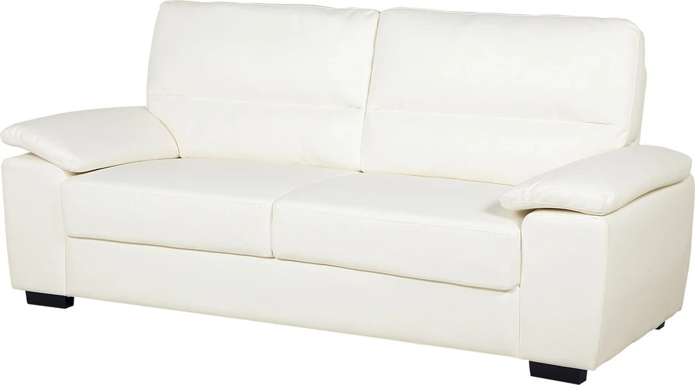 Beliani 3 vietų sofa VOGAR iš dirbtinės odos, kreminės spalvos