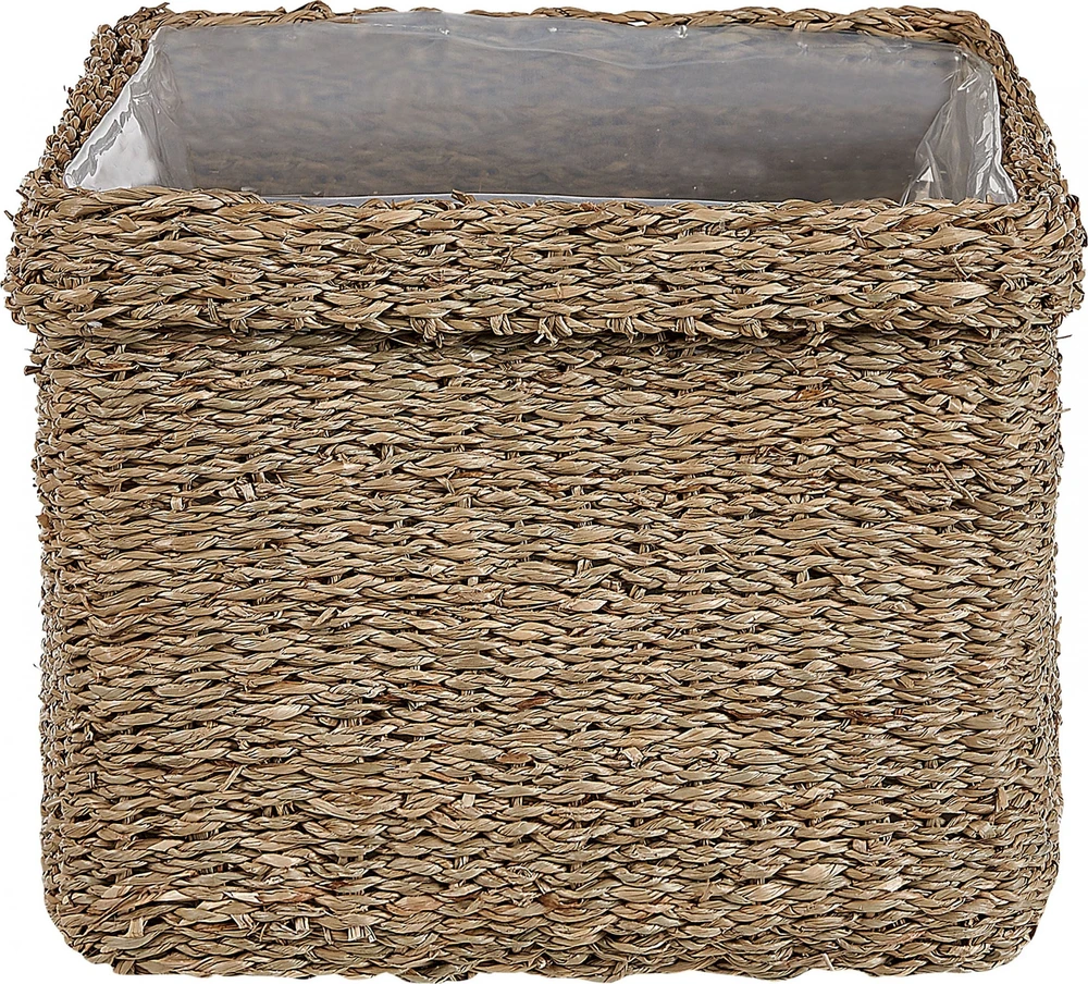 Beliani 3 vazonų komplektas RIVULINE Rudadumbliai 23/27/30 cm Natūralus