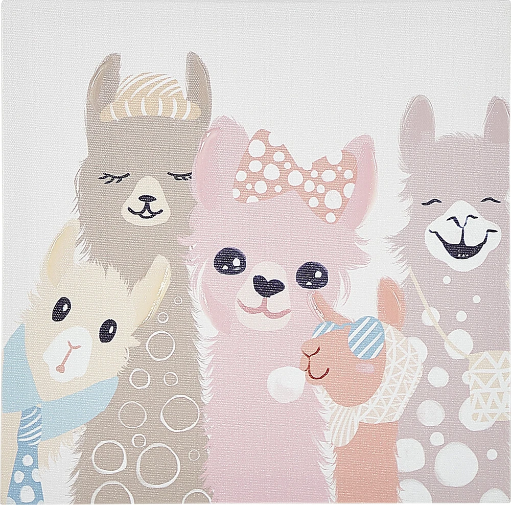 Beliani 3 drobi drobių rinkinys TILLIA su gyvūnų motyvais, 30 x 30 cm, spalvotas