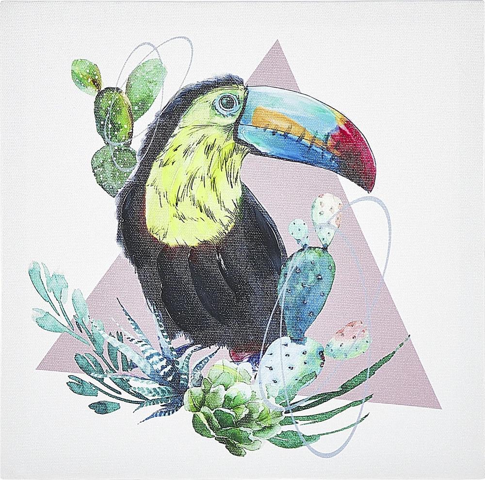 Beliani Trijų drobės paveikslų rinkinys MENAKA, gyvūnų motyvas, 30 x 30 cm, spalvotas