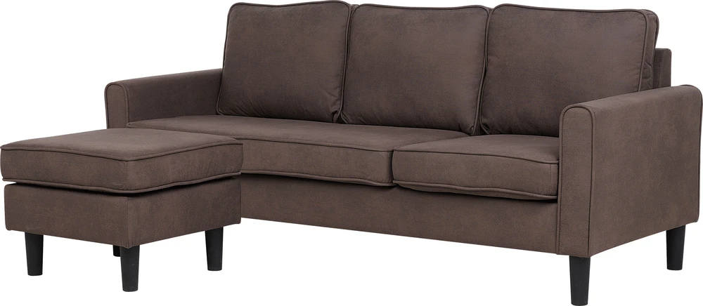 Beliani Trivietė sofa AVESTA, ruda, su otomanu
